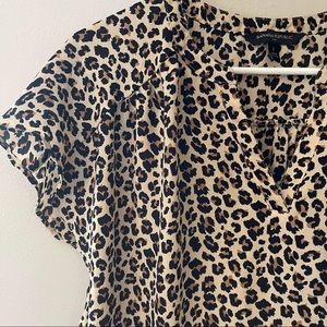 Size SMALL Banana Republic Leopard Print Sheer Blouse
